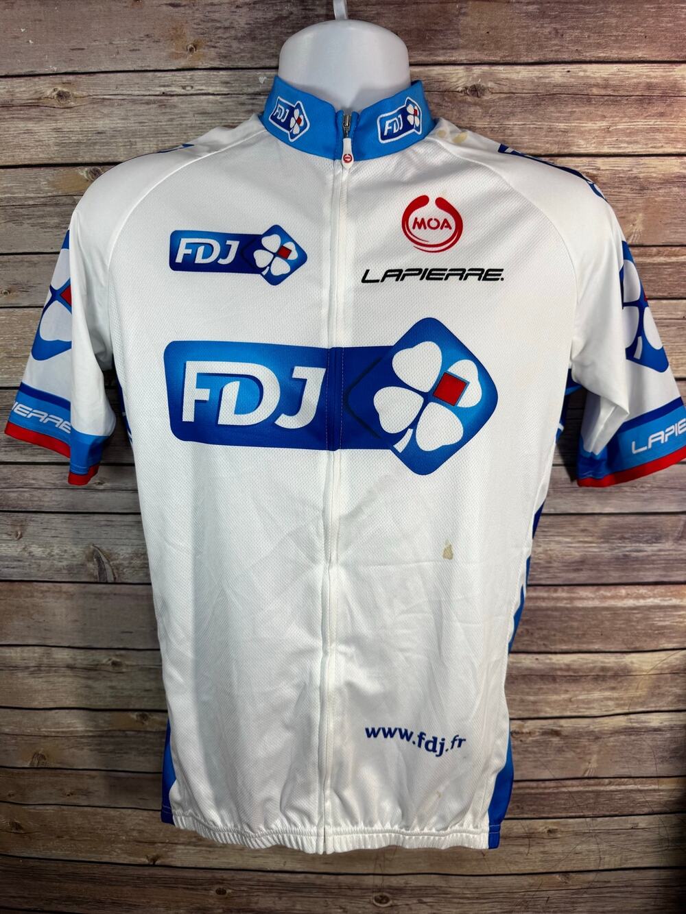 MOA Cycling Jersey Size 5 Made In Italy FDJ White Blue size5= XL